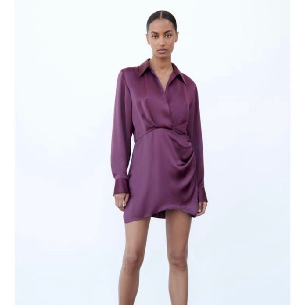 Zara Satin Effect Mini Dress NWT